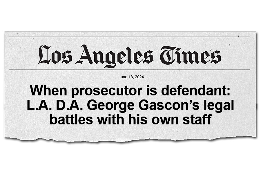 When prosecutor is defendant L.A. D.A. George Gascon’s legal battles with his own staff