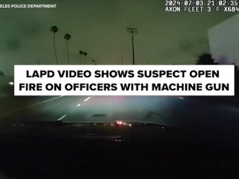 Convicted Felon fires on LAPD with Machine Gun